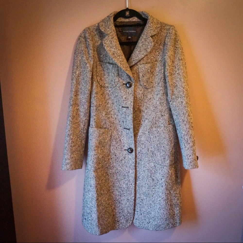 Banana Republic Brown Tweed Pea Coat